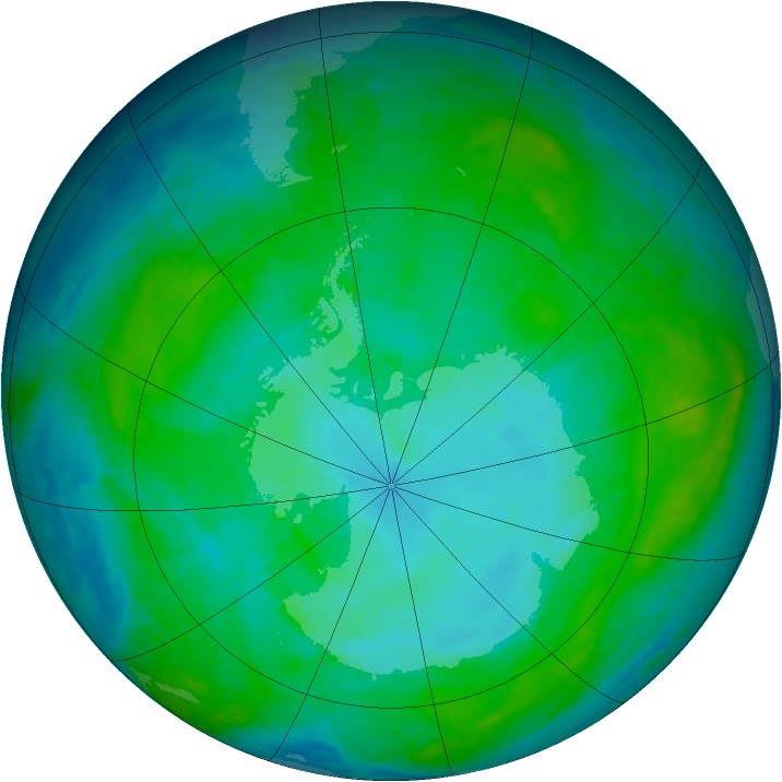 Antarctic ozone map for 24 January 1987